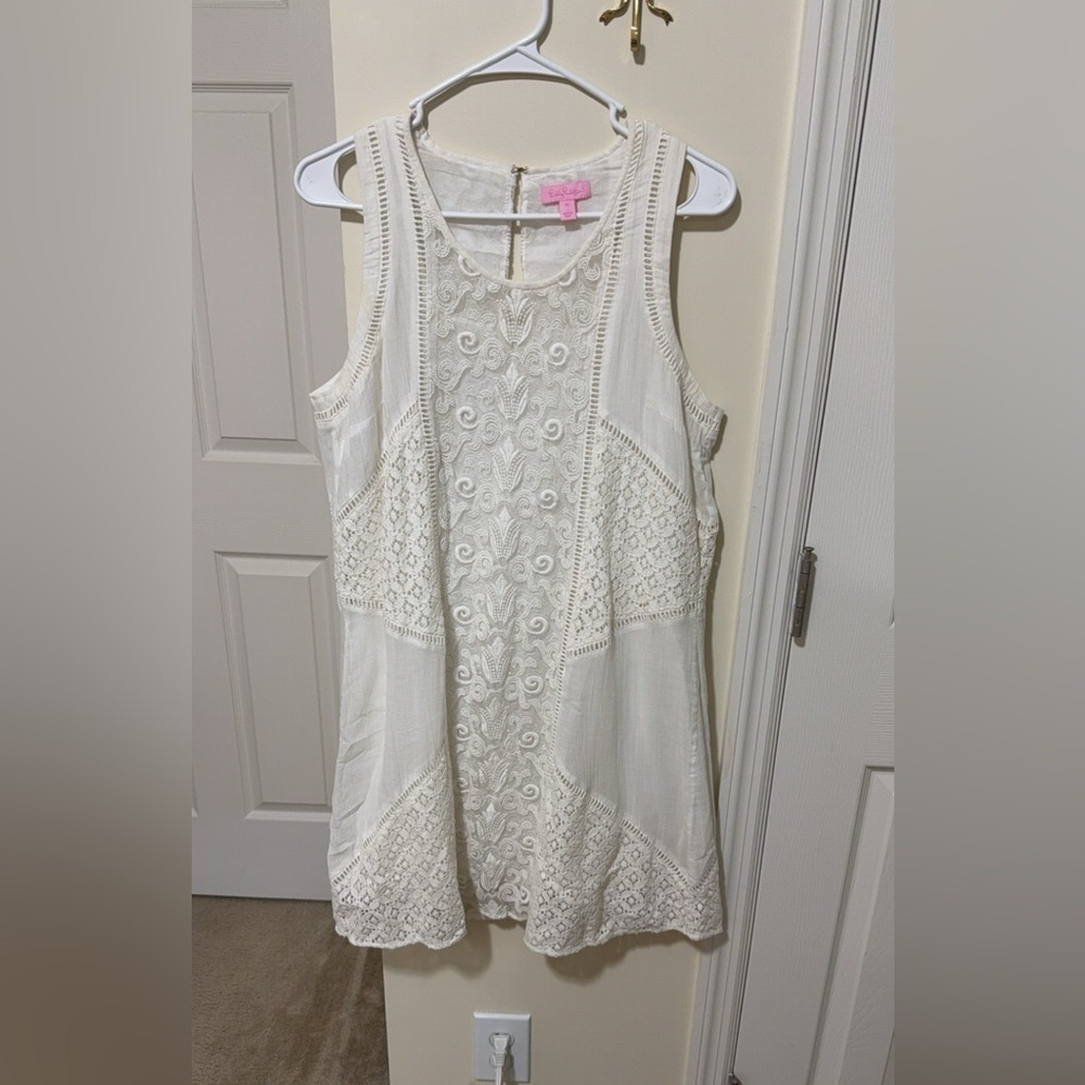 Lilly Pulitzer Cream Sleeveless Lace Mini Dress